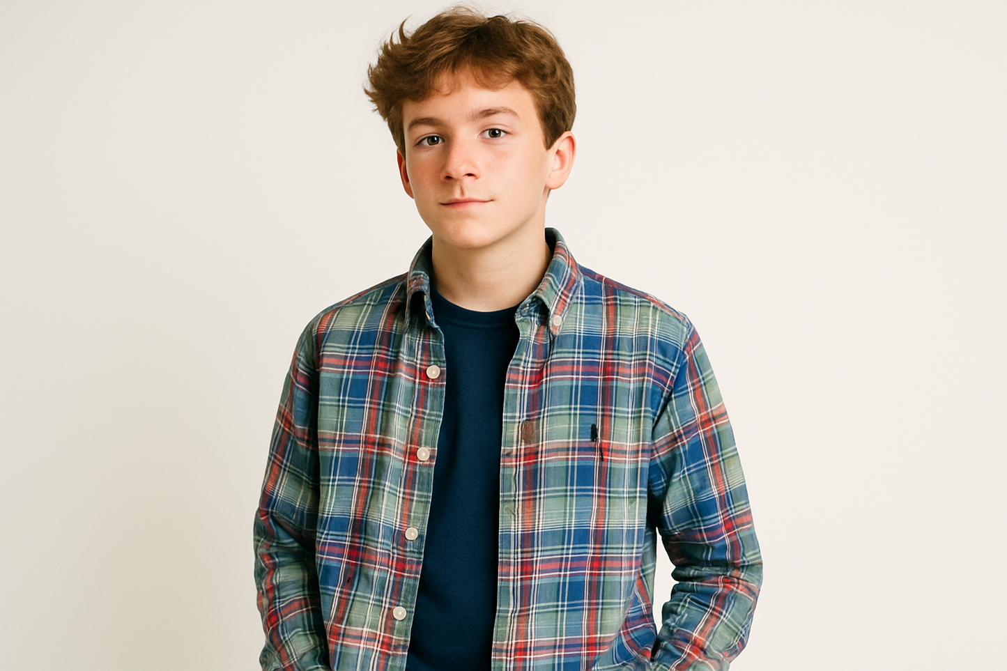 Look en capas con camiseta azul