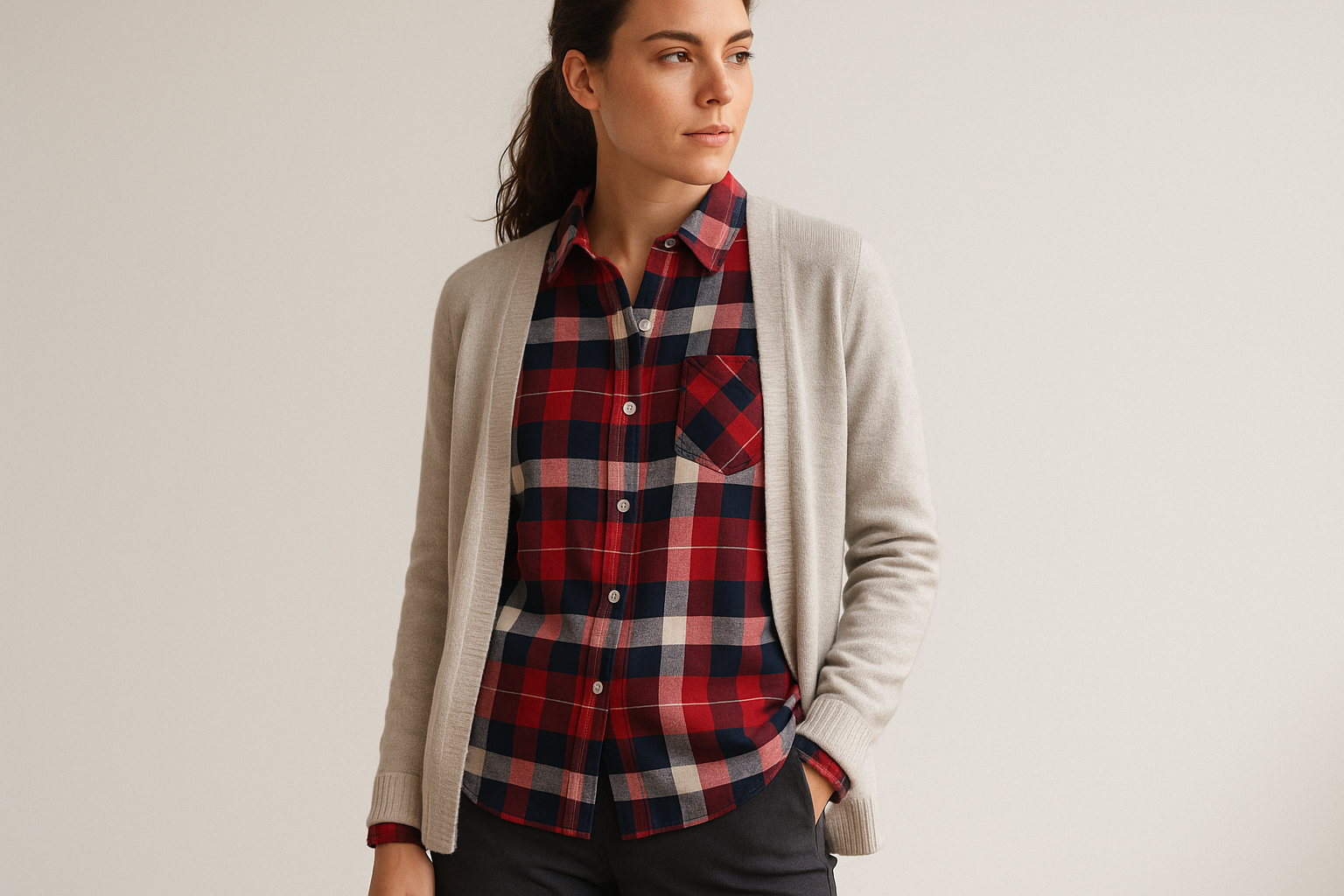 Look en capas con cardigan