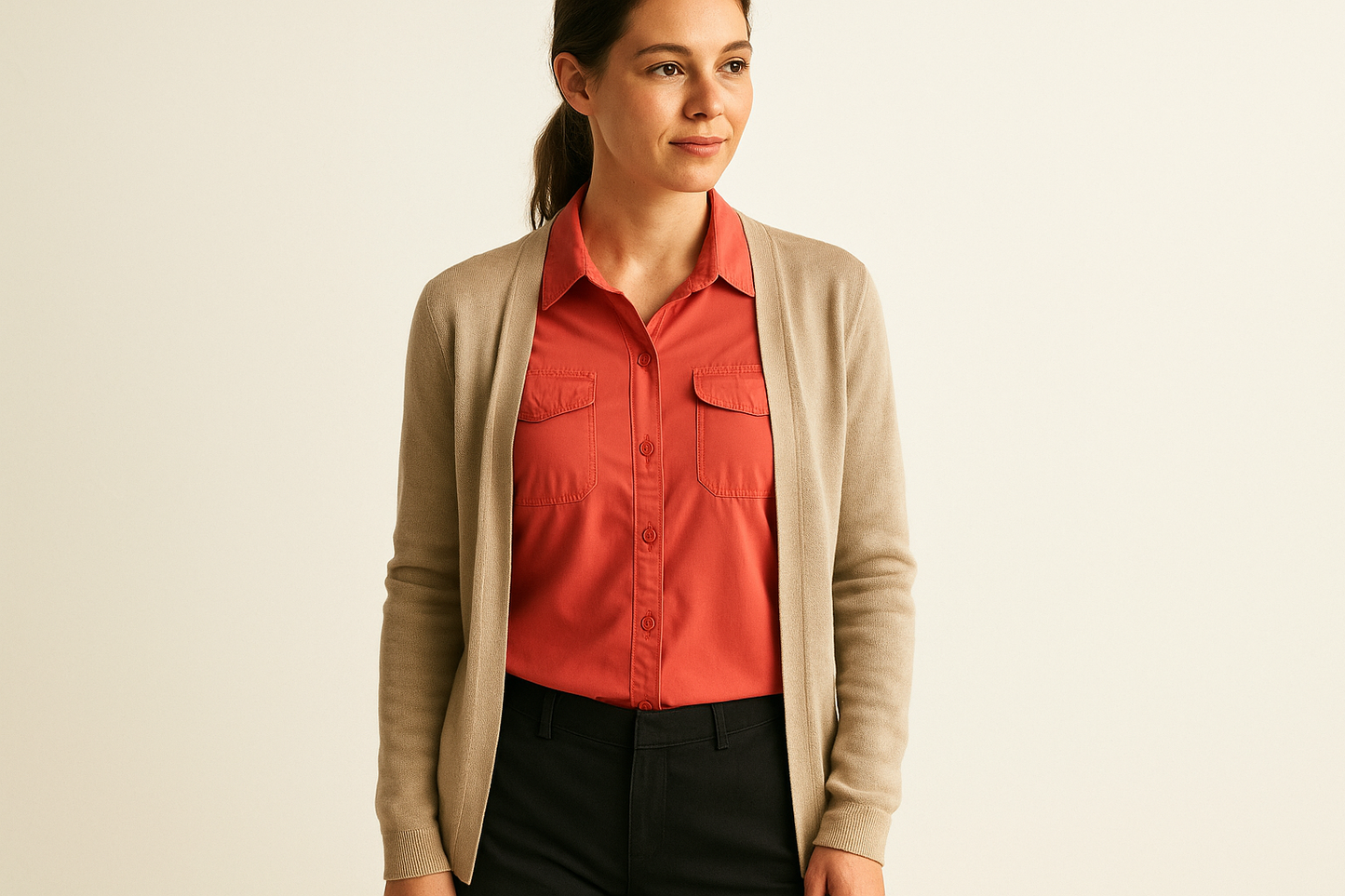 Look en capas con cardigan