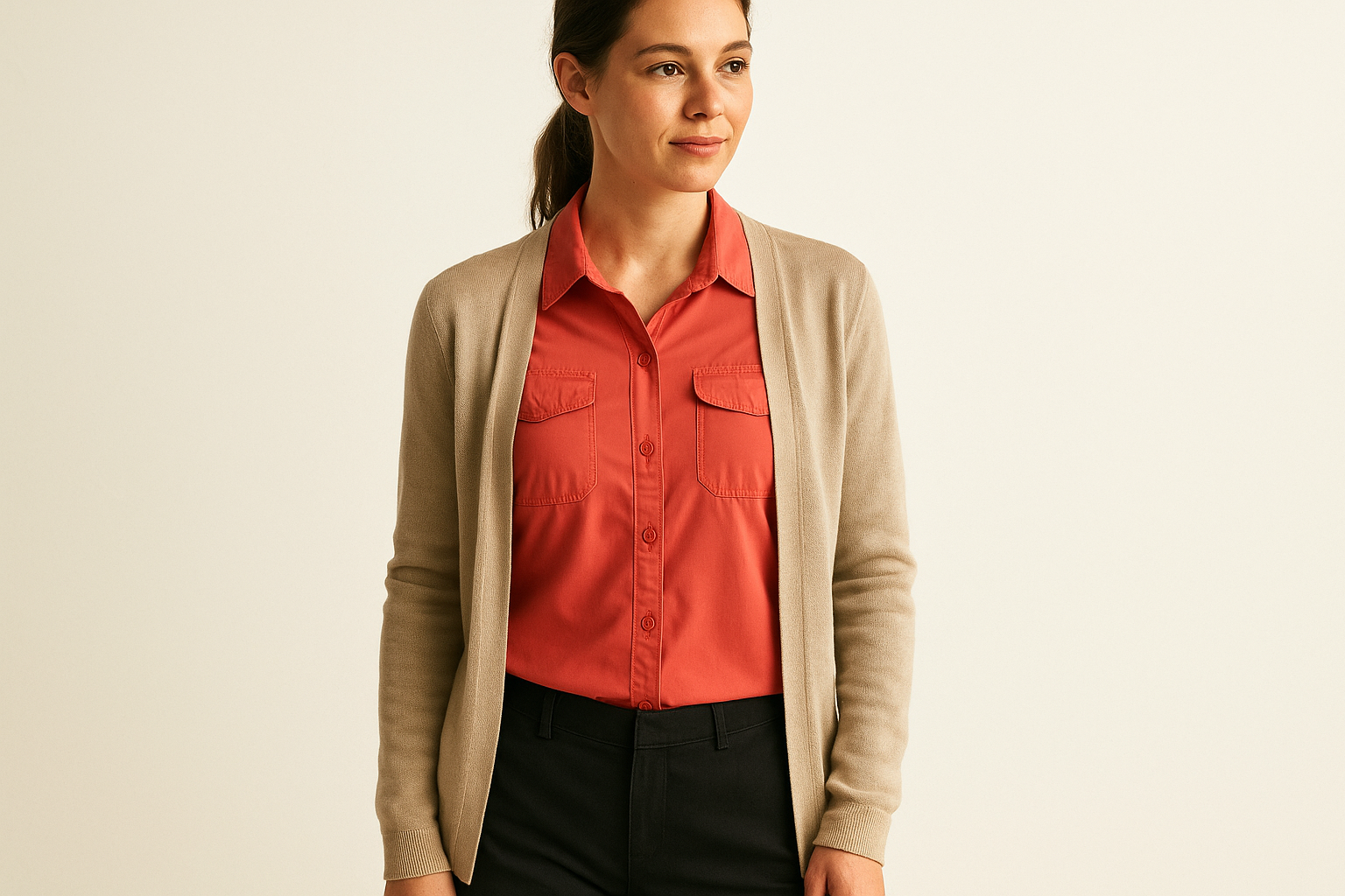 Look en capas con cardigan