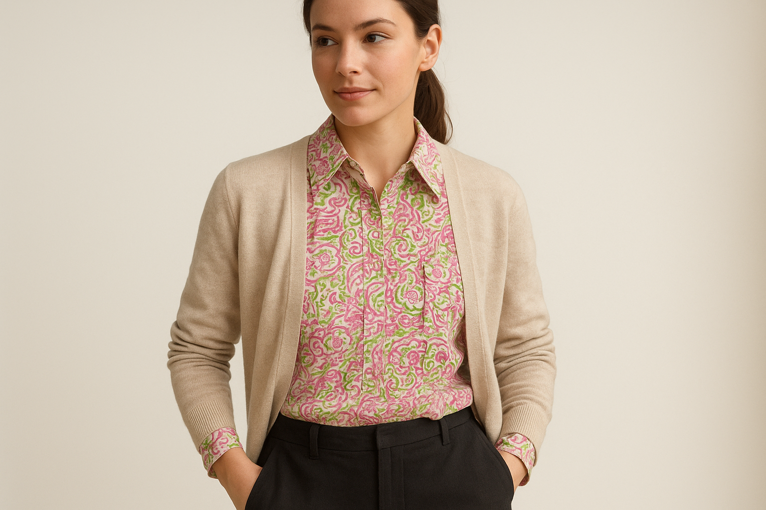 Look en capas con cardigan