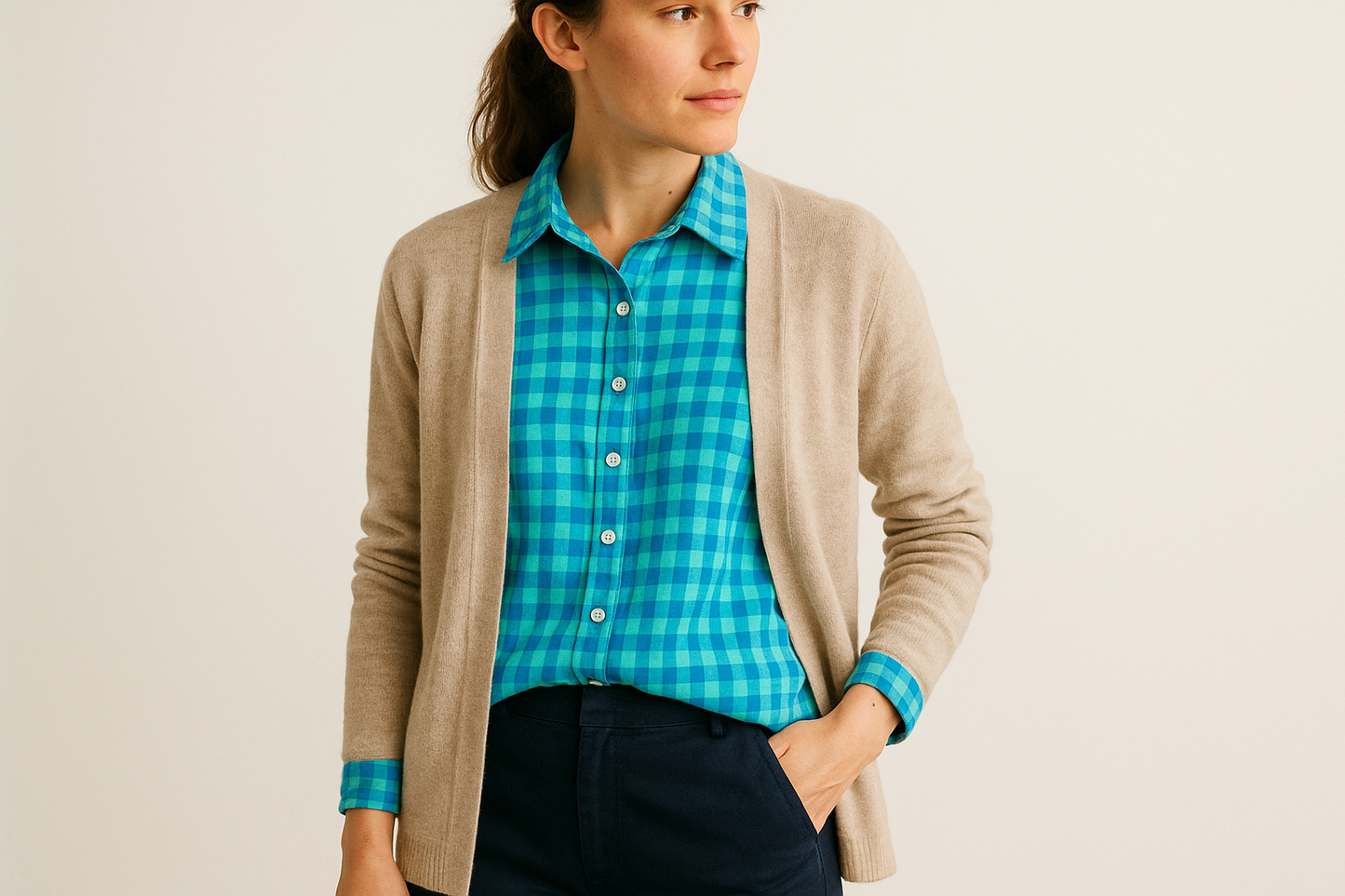 Look en capas con cardigan