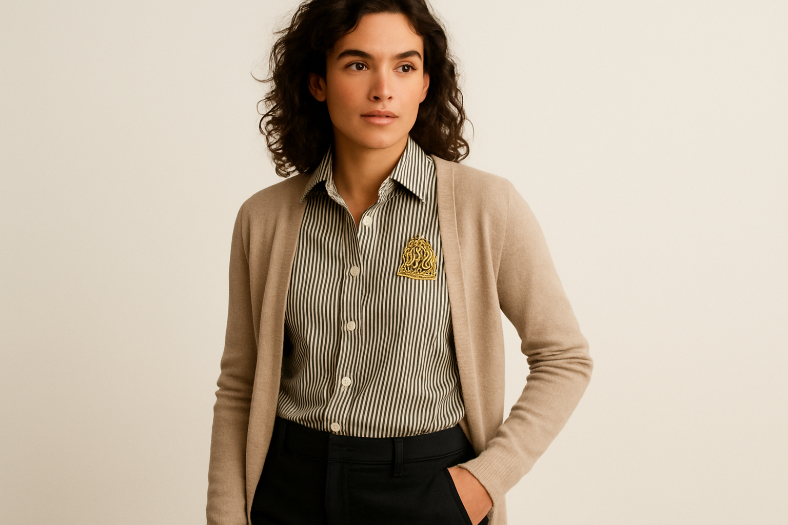 Look en capas con cardigan