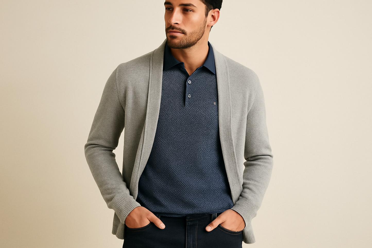 Look layered con cardigan