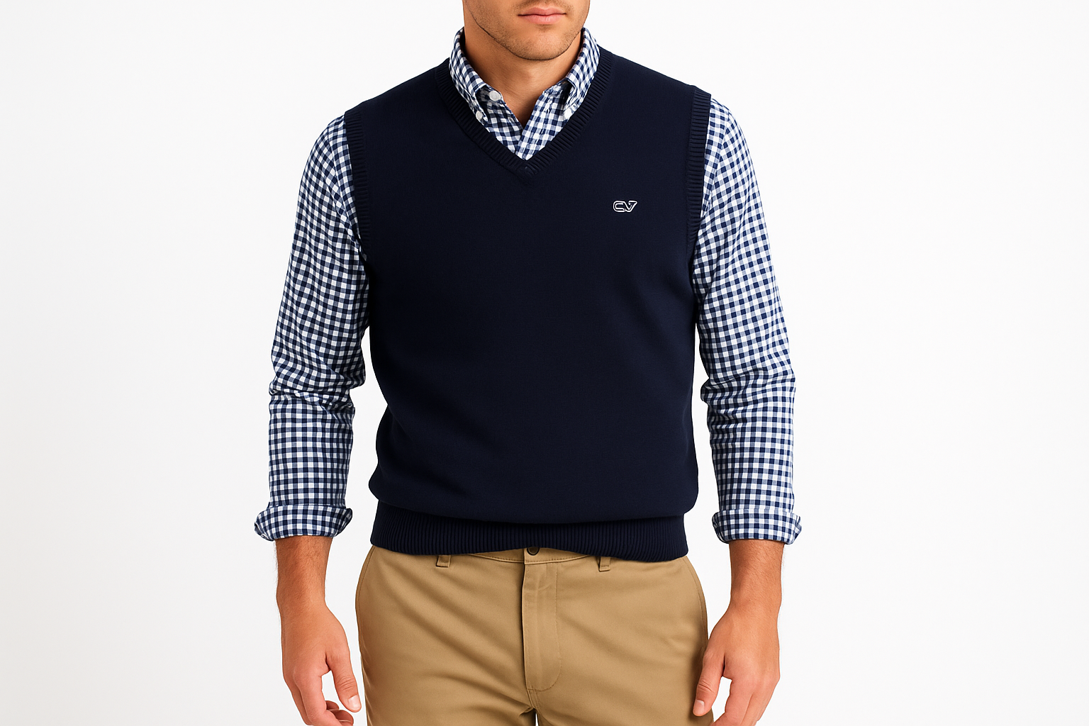 Look layered preppy con sweater vest