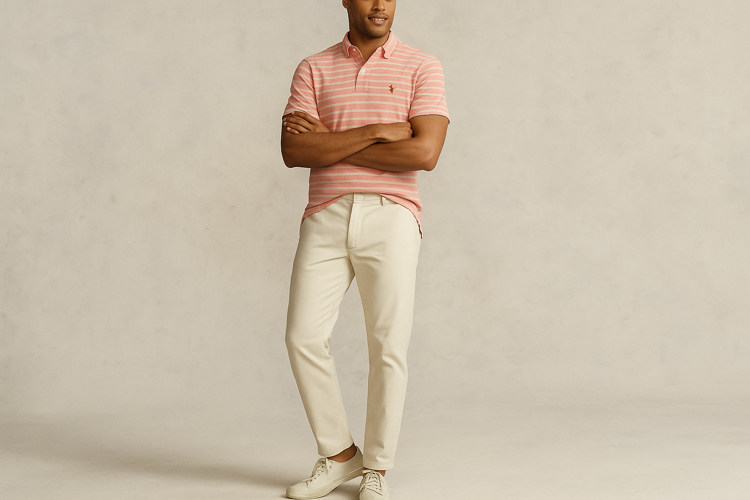 Look moderno con chinos blancos