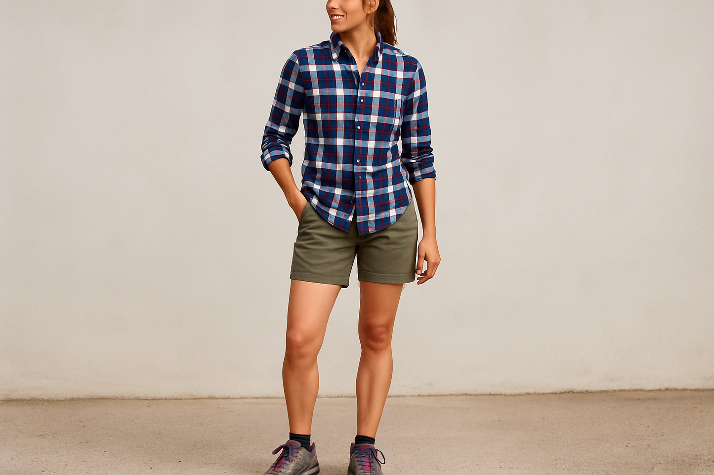 Look outdoor casual con shorts de hiking