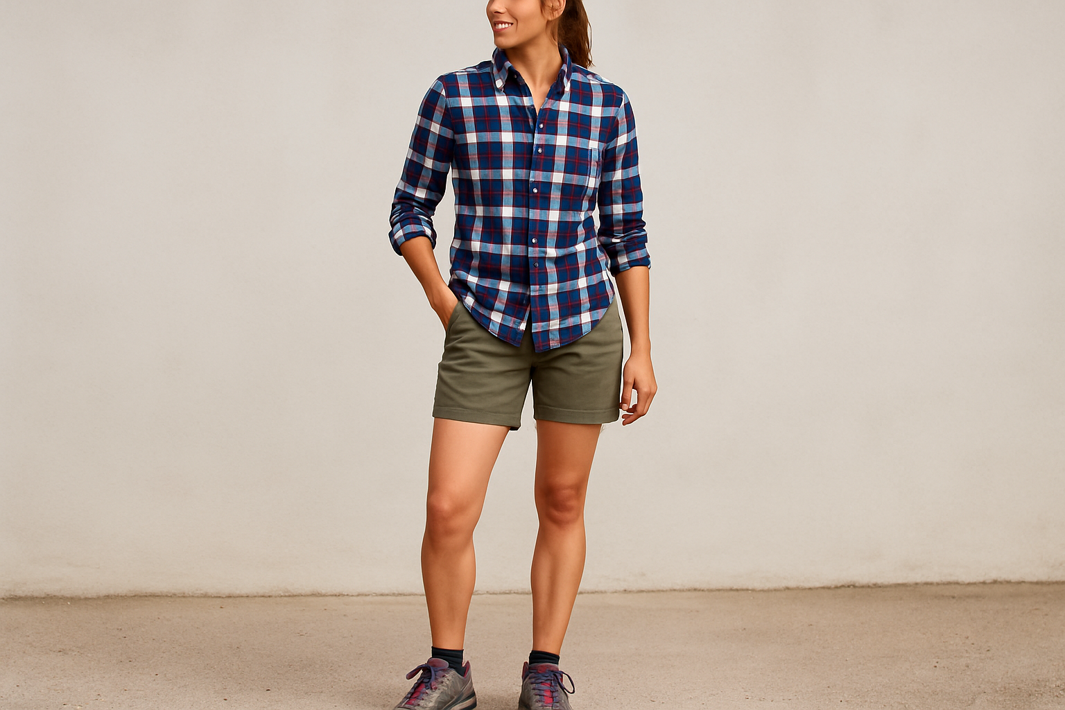Look outdoor casual con shorts de hiking