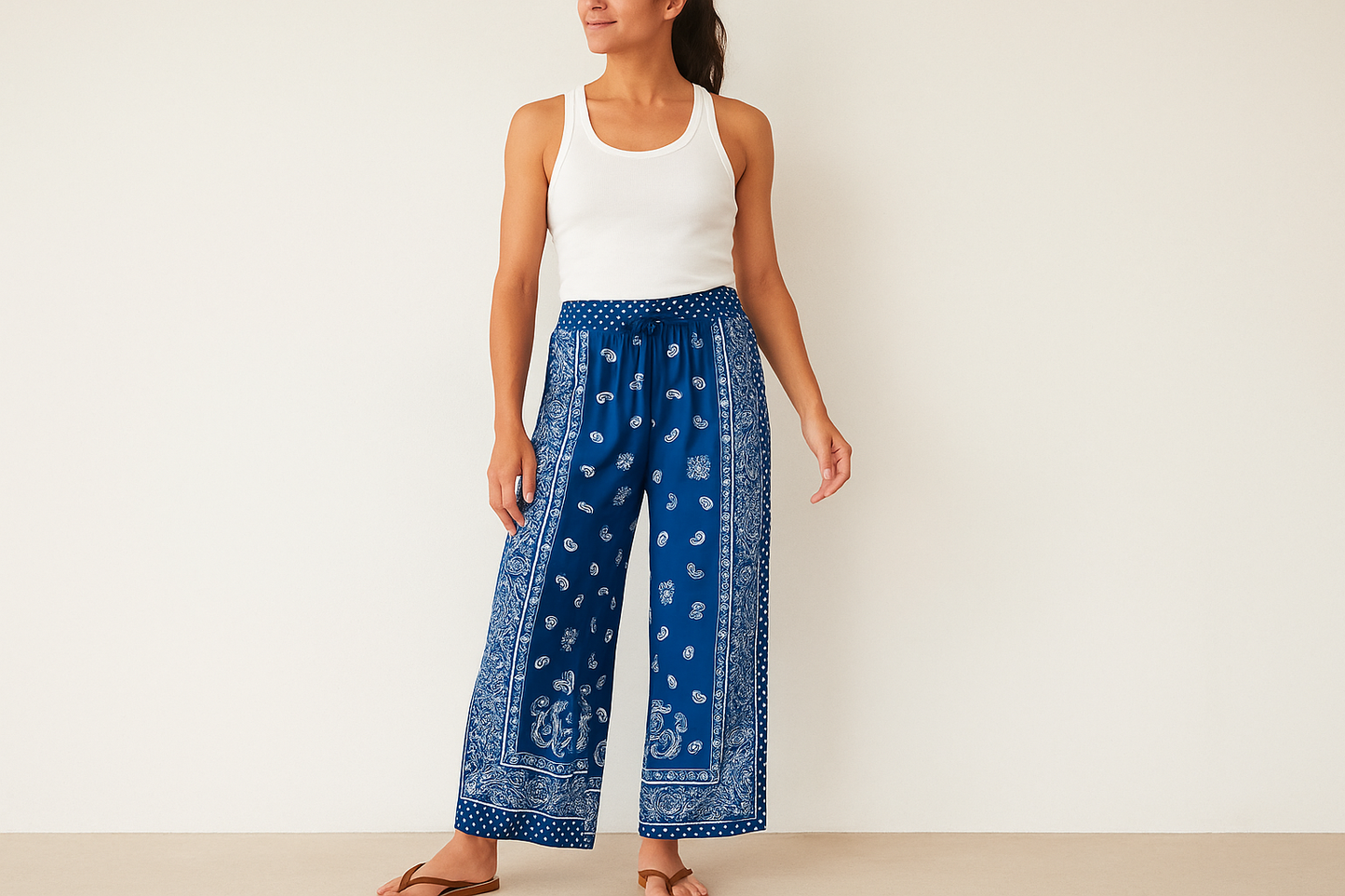 Look playero casual con tank top blanco