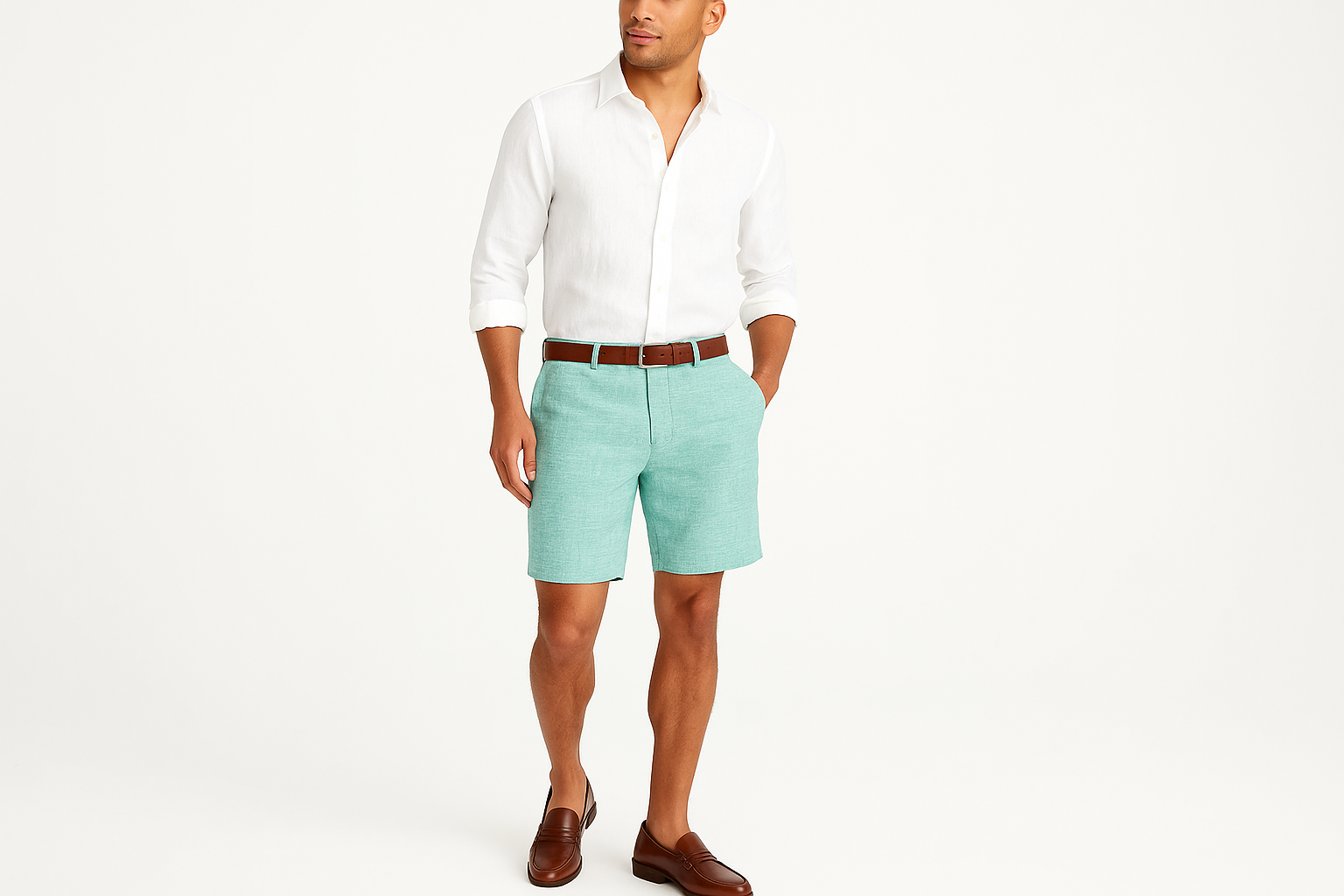 Look preppy con textura lino