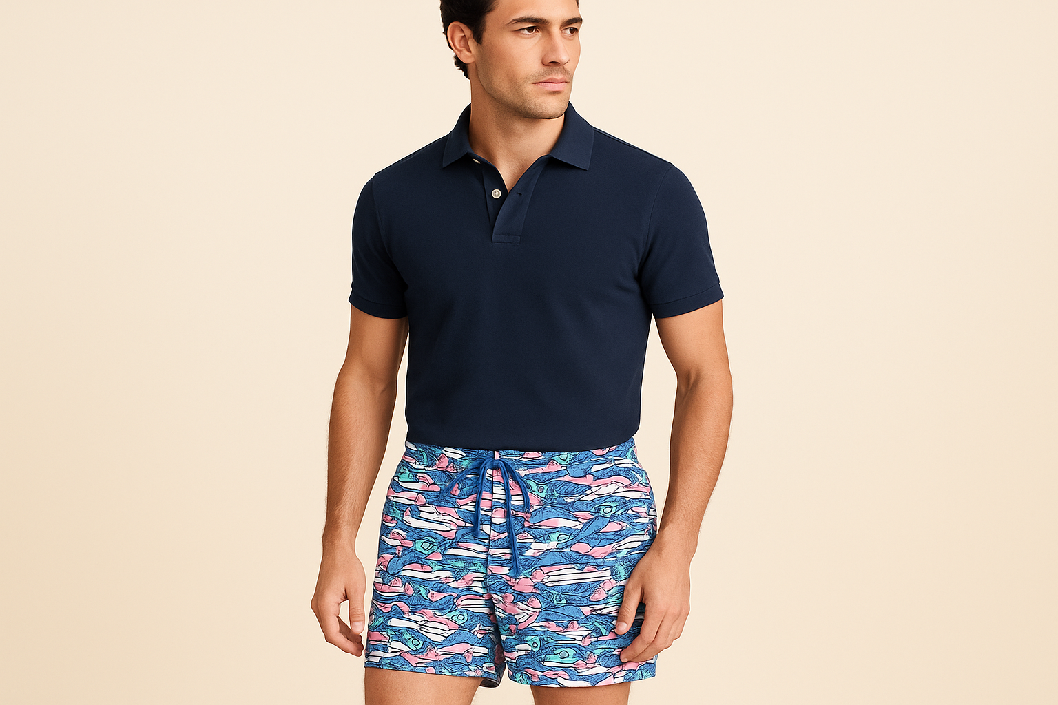 Look preppy - Fondo beige claro