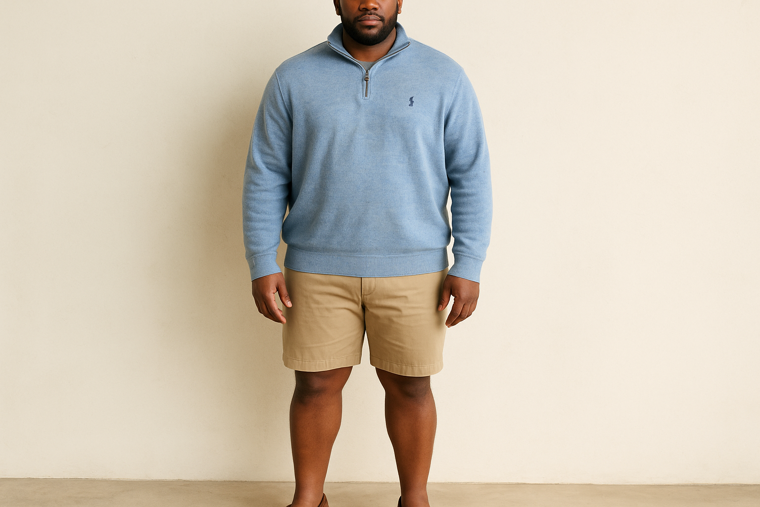 Look primaveral con shorts khaki y mocasines