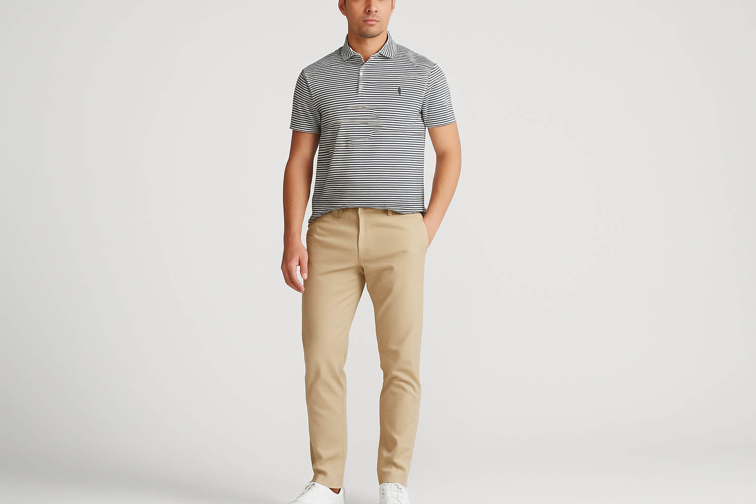 Look smart casual con chinos caqui