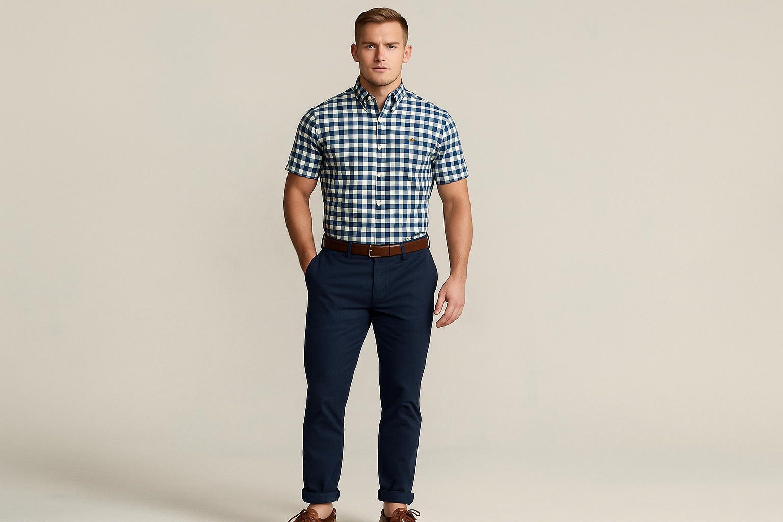 Look smart casual con chinos navy