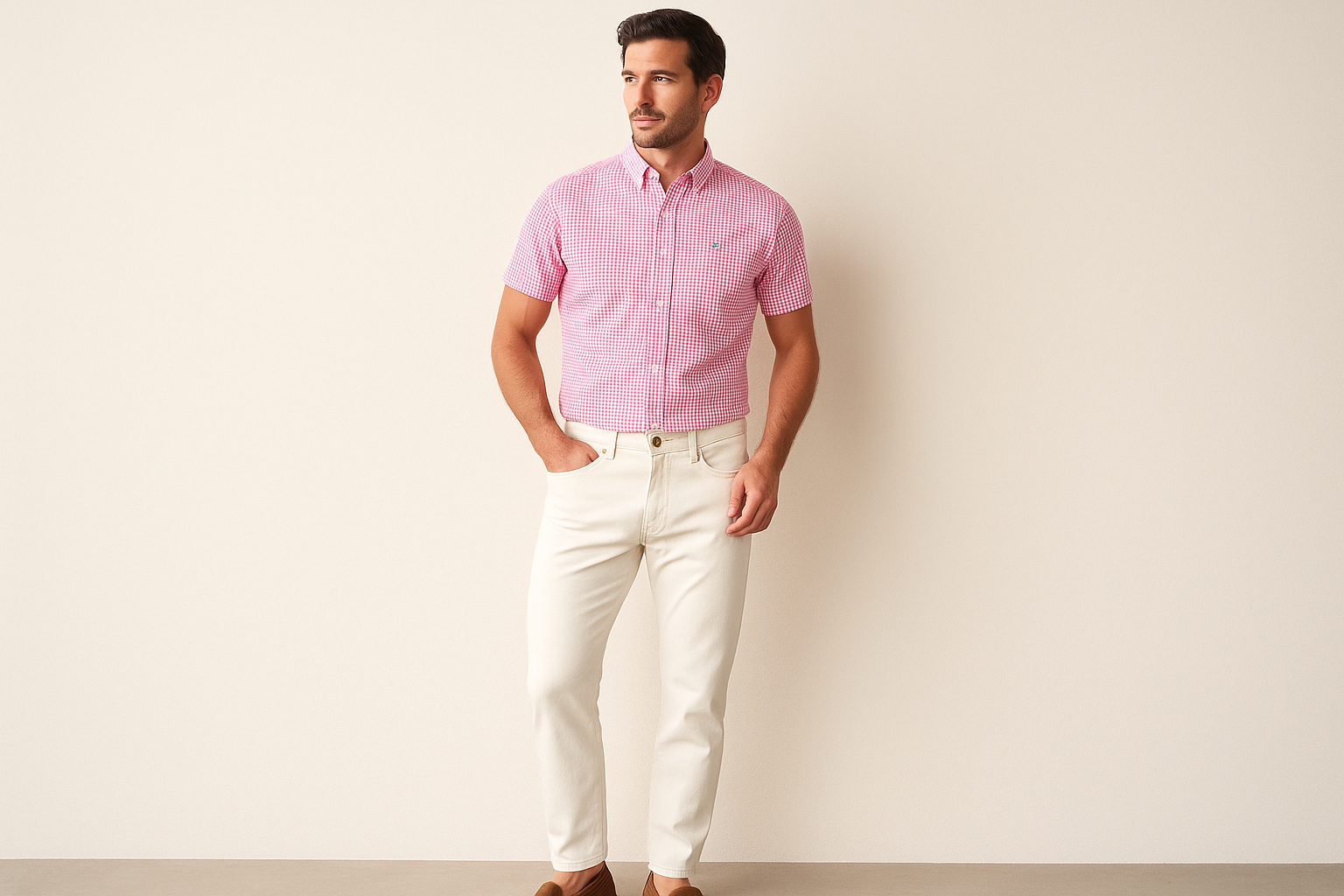 Look smart casual con jeans blancos