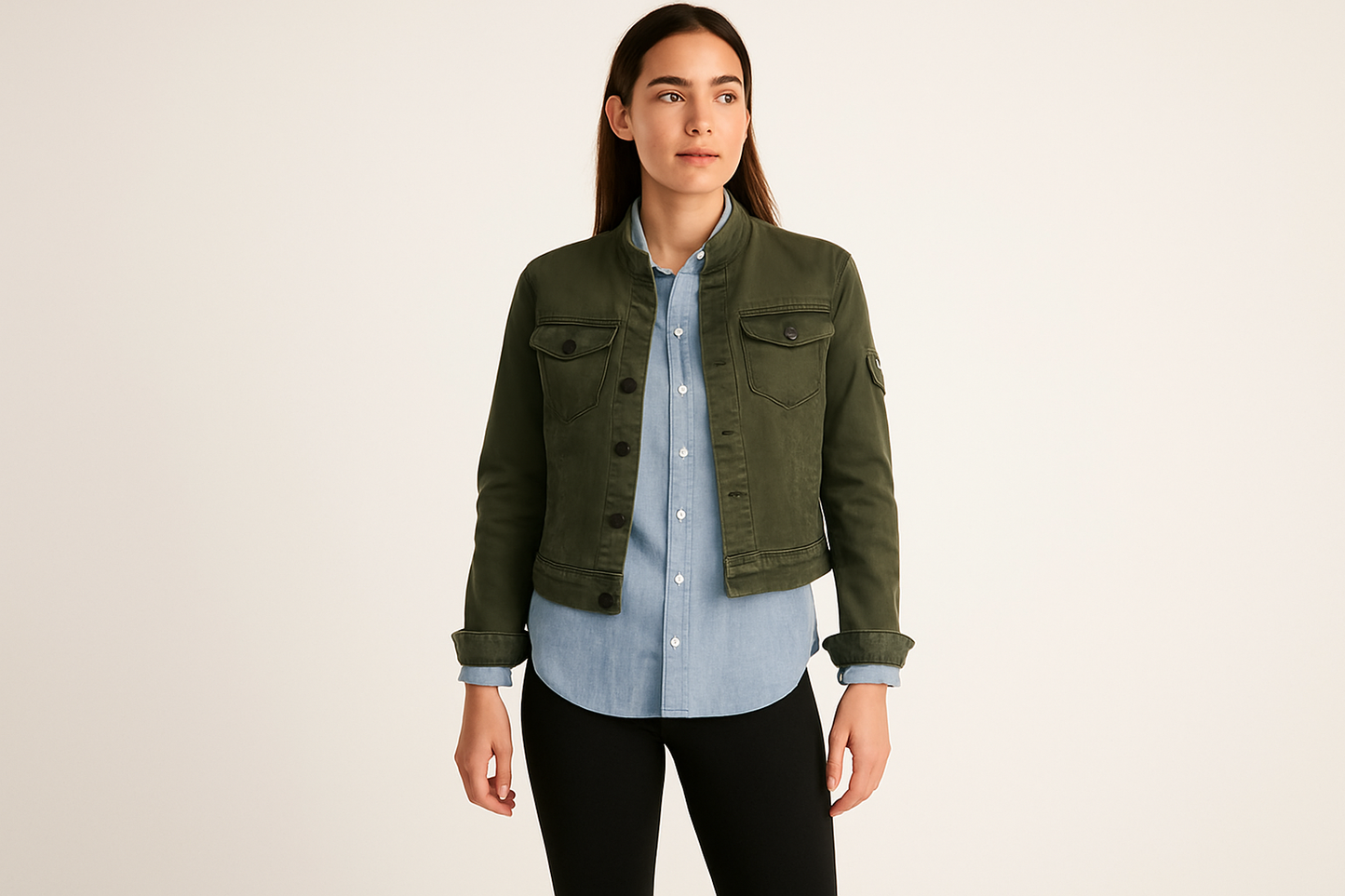 Look smart casual con leggings negros