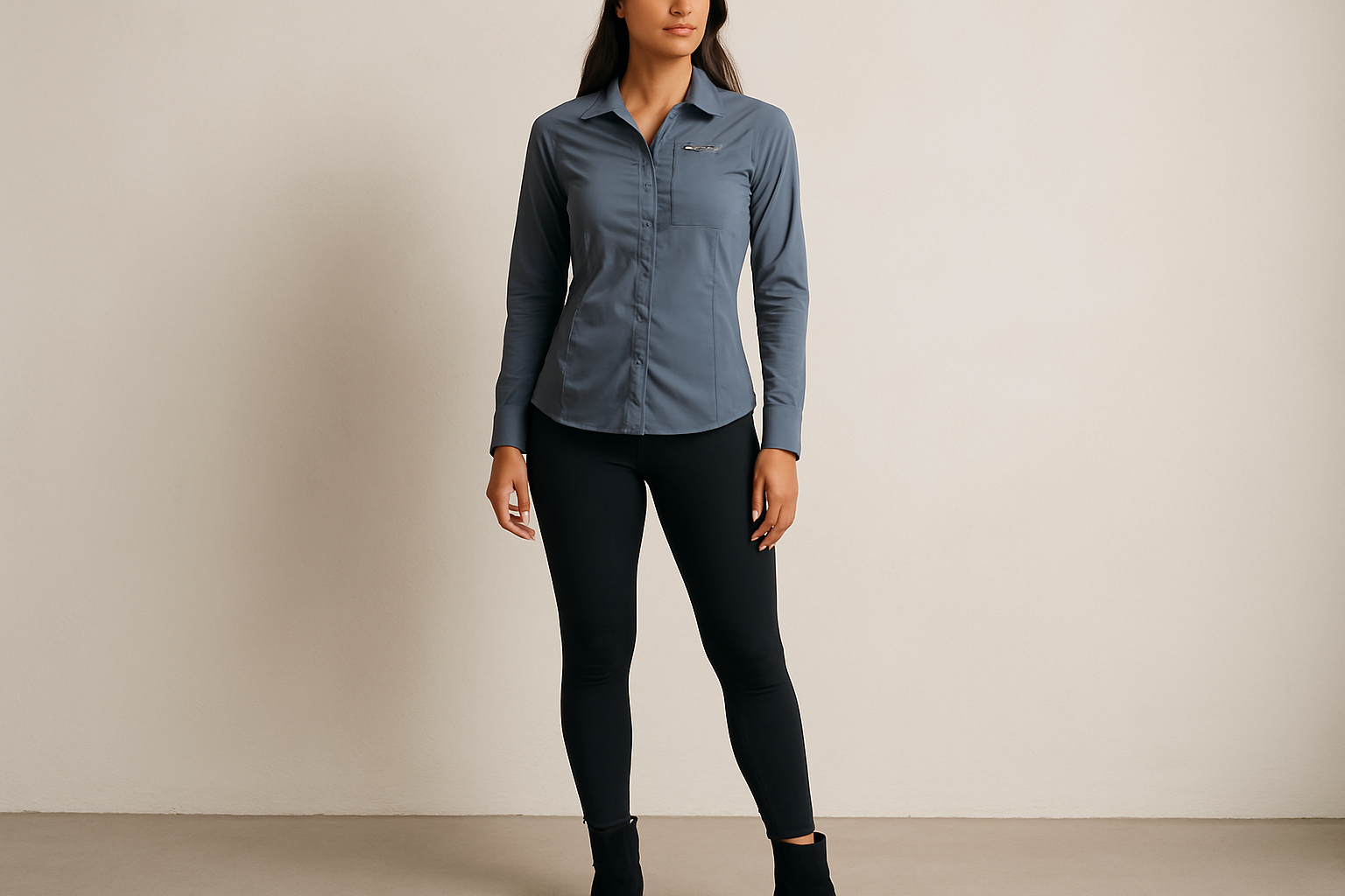 Look smart casual con leggings negros