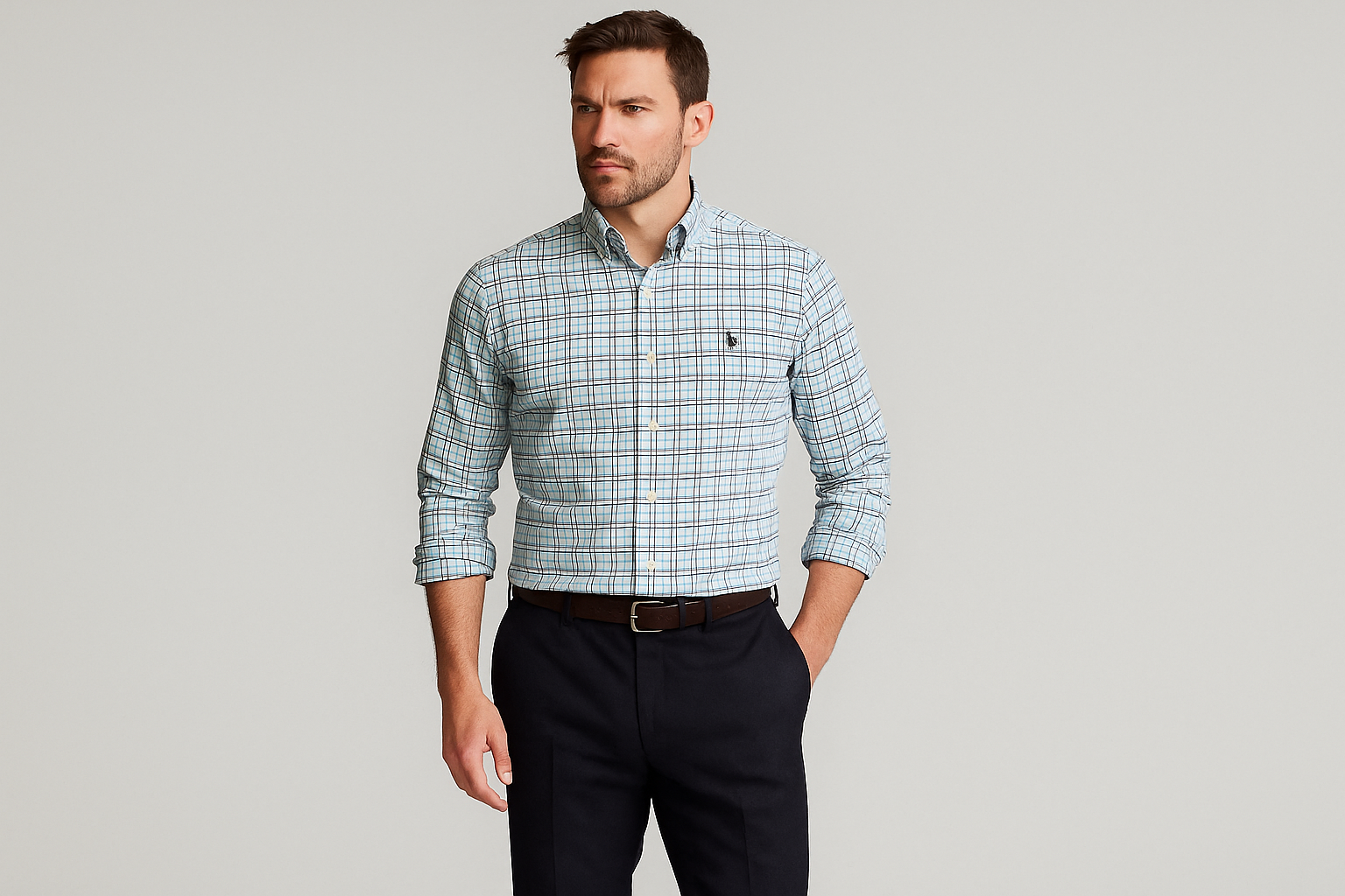 Look smart casual con mangas enrolladas