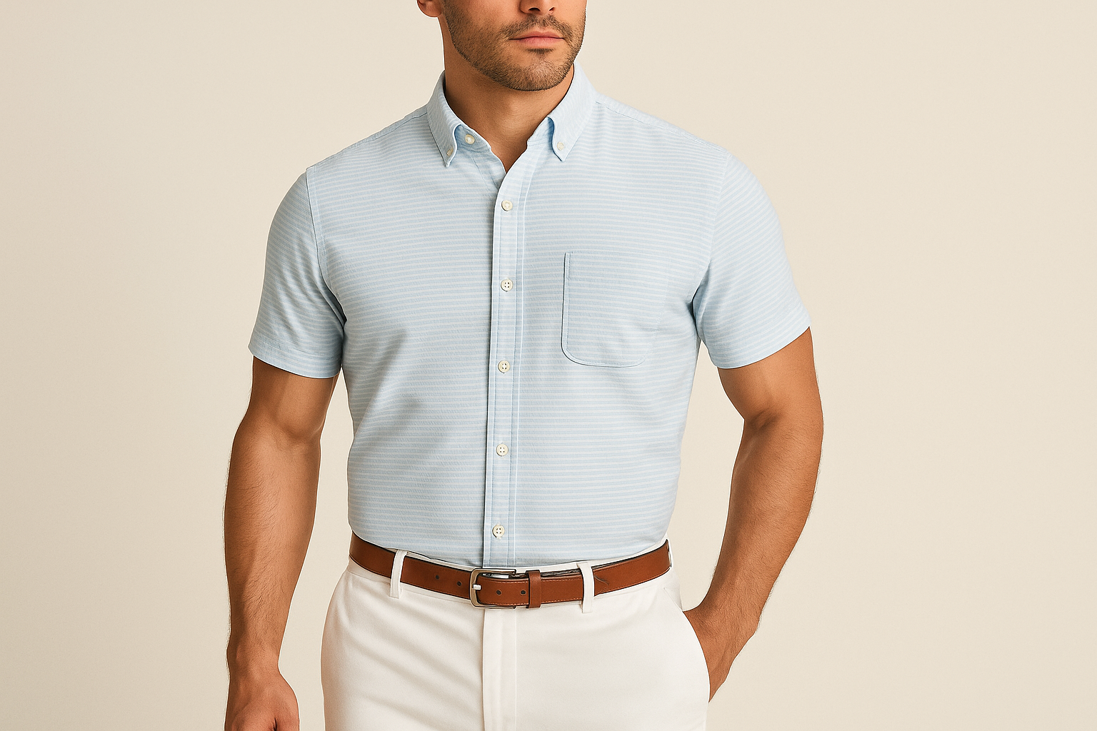 Look smart casual con pantalones blancos