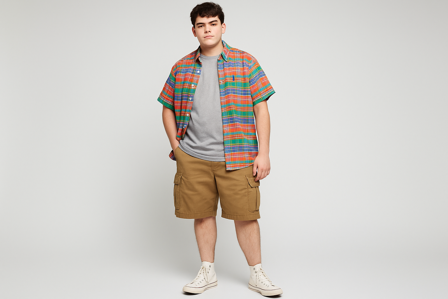 Look streetwear con cargo shorts