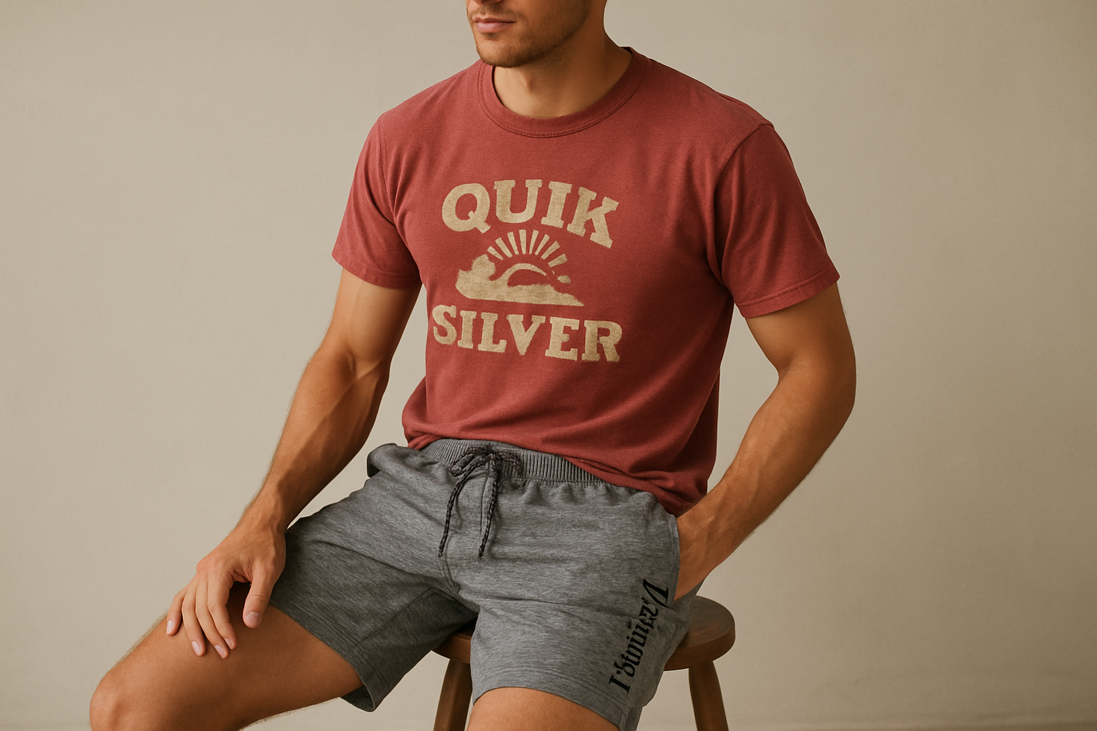 Look surf 2 - Sentado con camiseta vintage