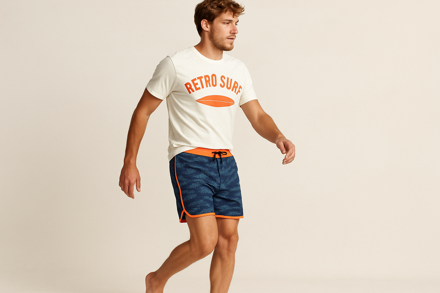 Look surf 4 - Pose caminando con camiseta retro