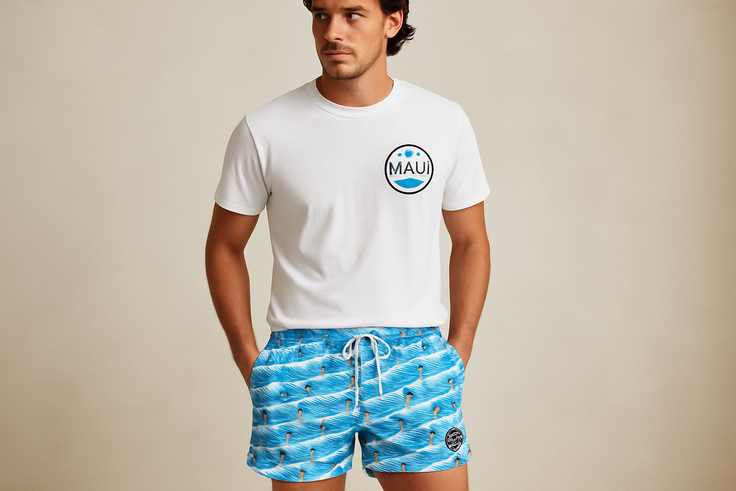 Look surf 5 - Camiseta blanca con logo clásico