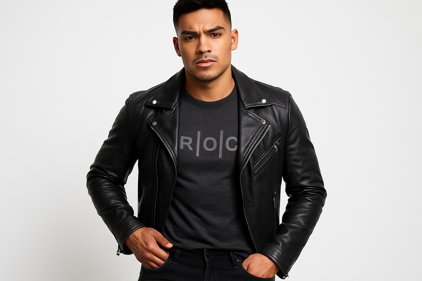 Look urbano con chaqueta de cuero