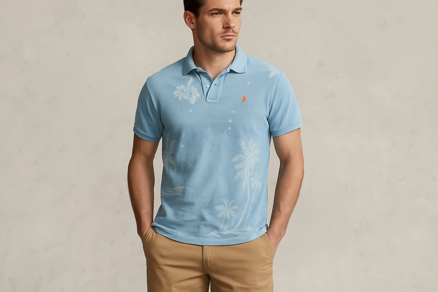 Look veraniego con shorts khaki