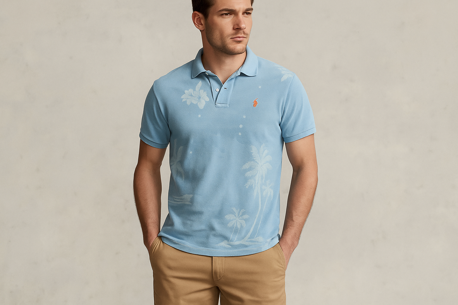 Look veraniego con shorts khaki