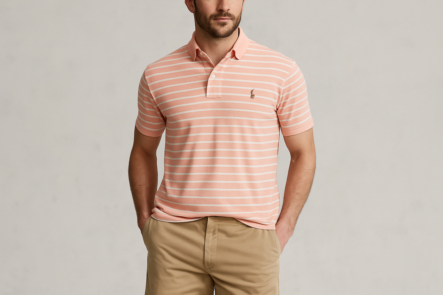 Look veraniego con shorts khaki