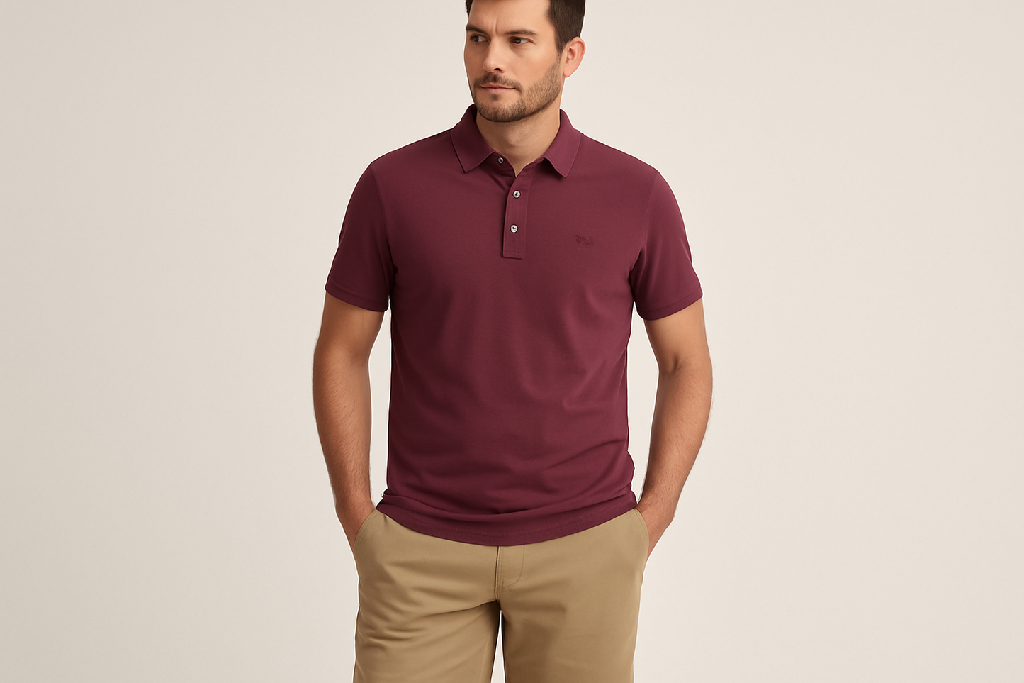 Look veraniego con shorts khaki