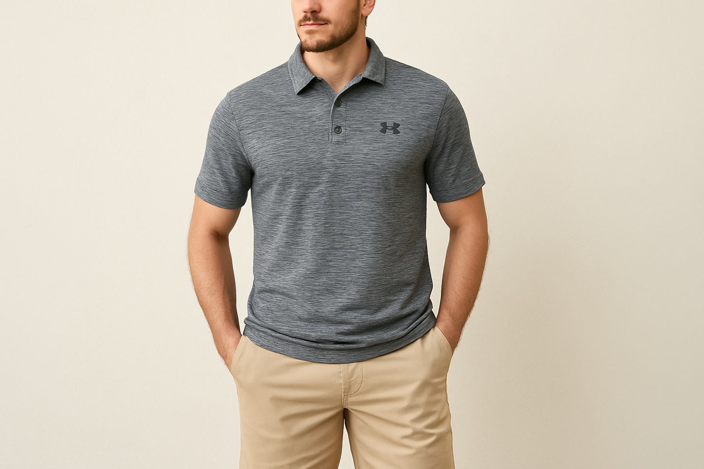 Look veraniego con shorts khaki