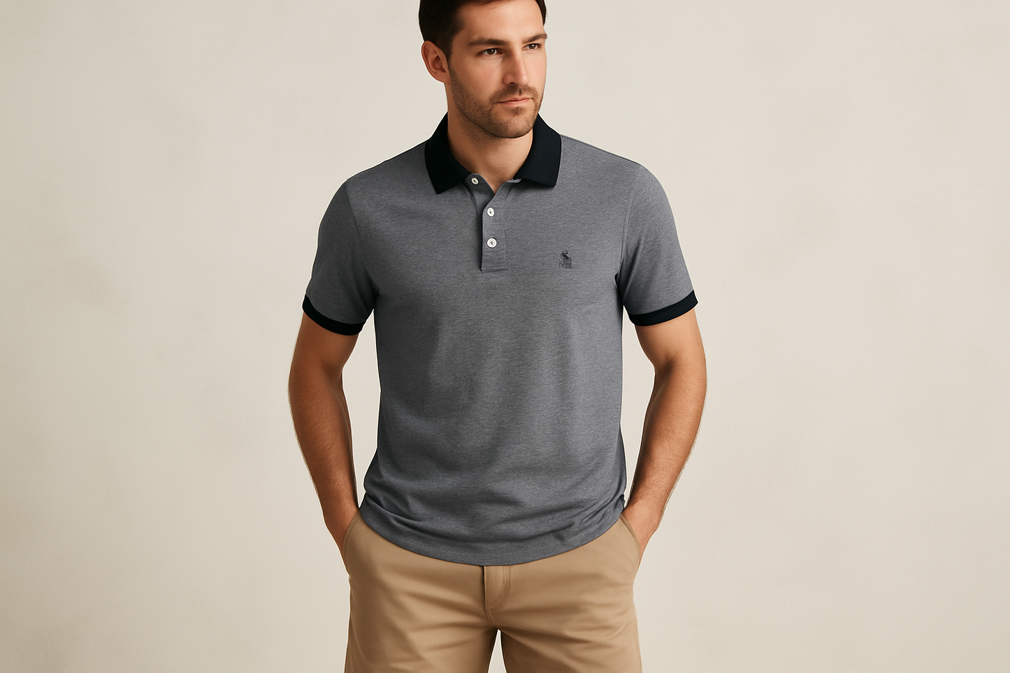 Look veraniego con shorts khaki