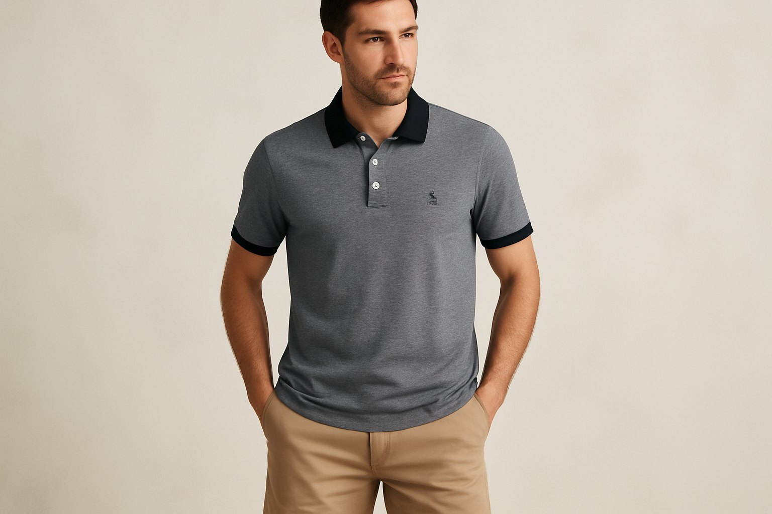 Look veraniego con shorts khaki