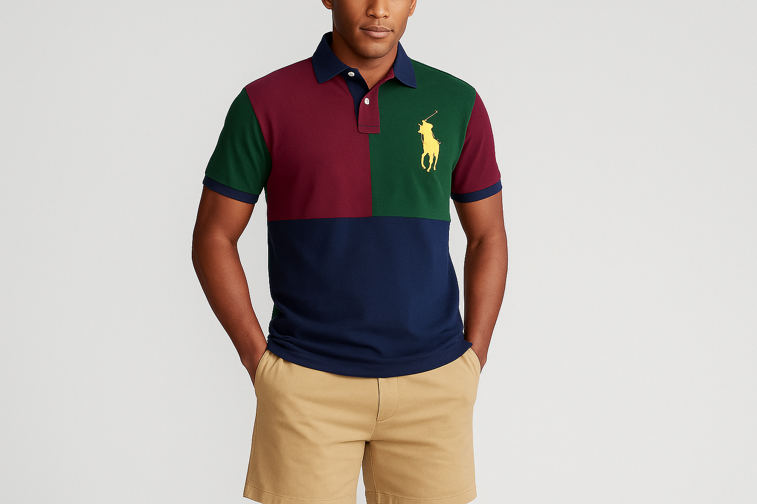 Look veraniego con shorts khaki