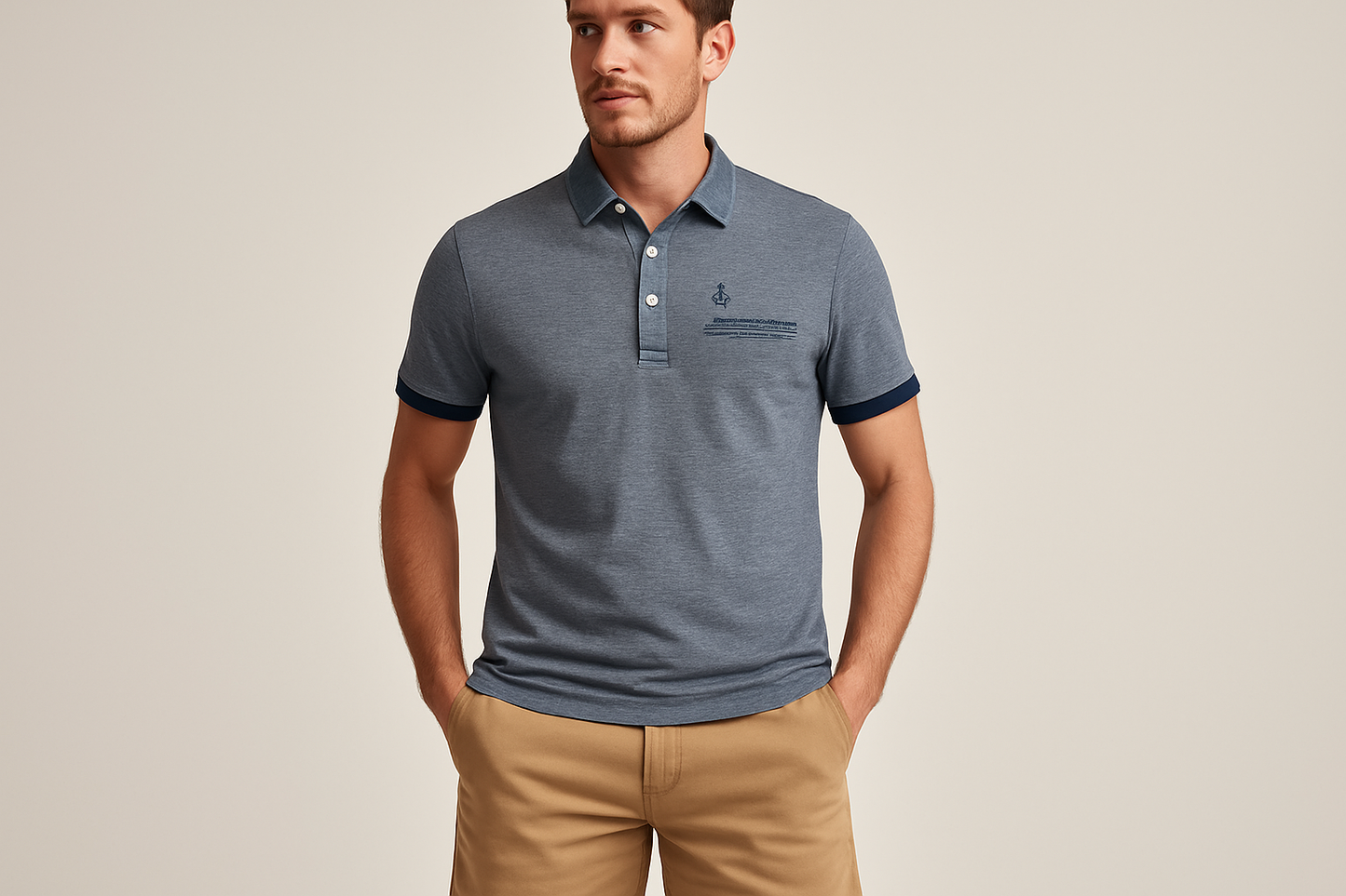 Look veraniego con shorts khaki