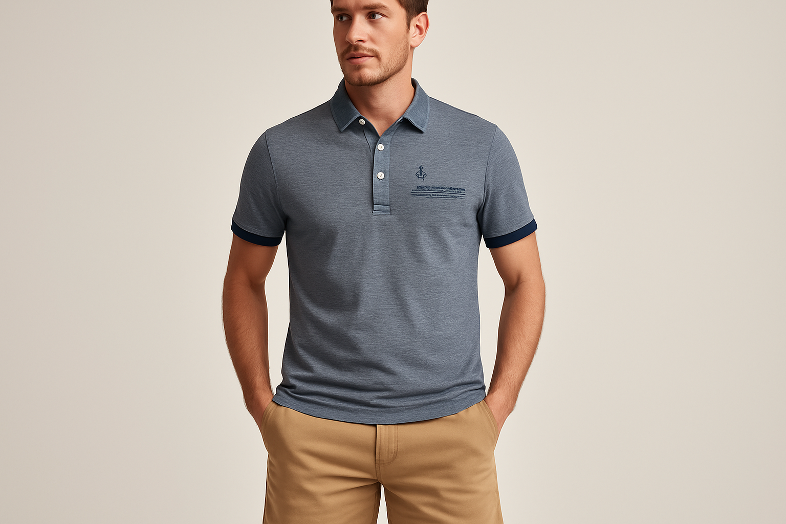 Look veraniego con shorts khaki