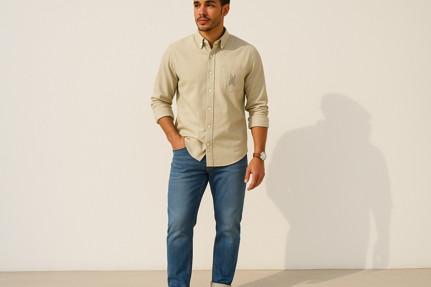 Look weekend casual Psycho Bunny Oxford kaki claro
