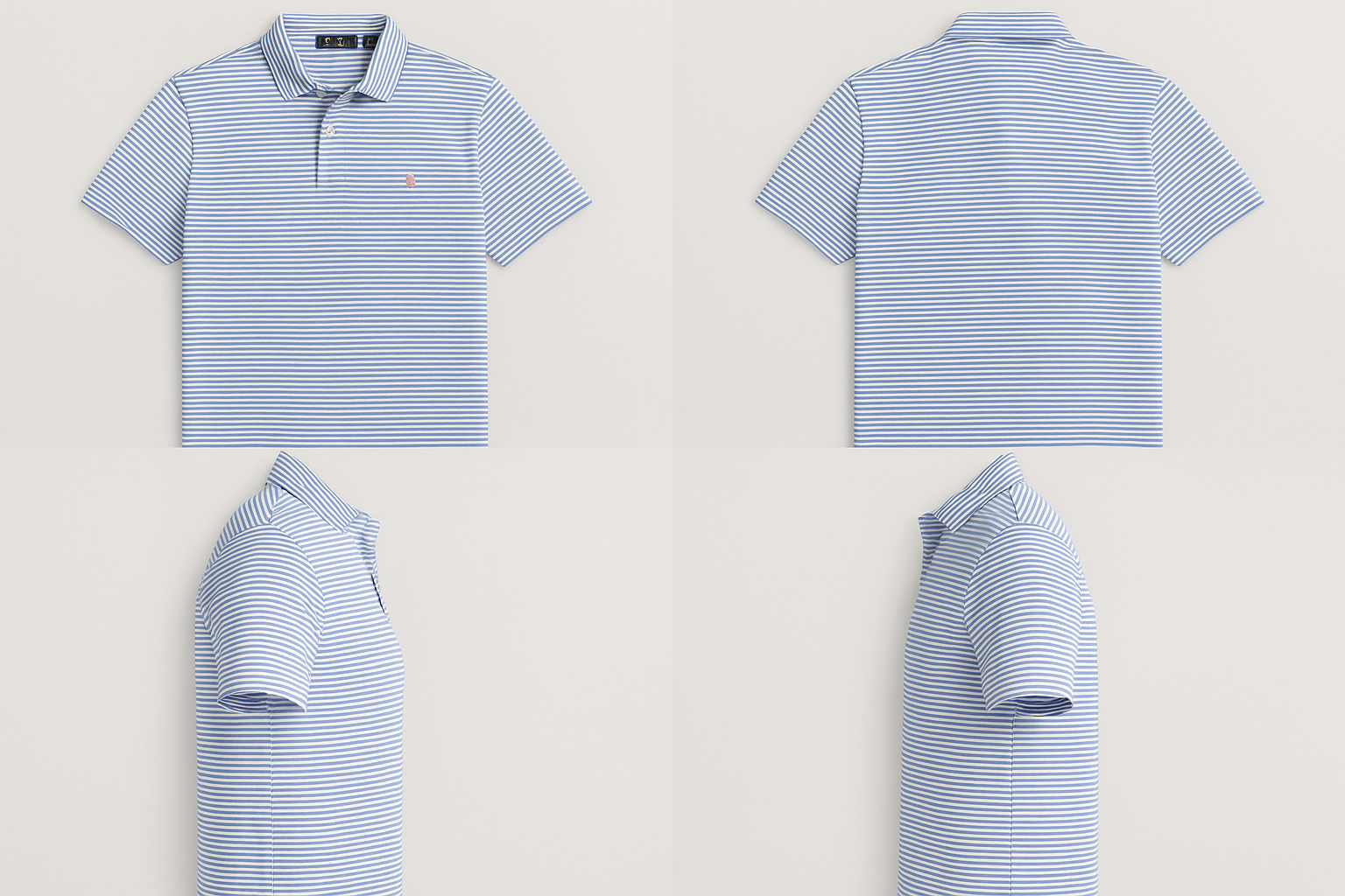 Múltiples ángulos con cuello rayado