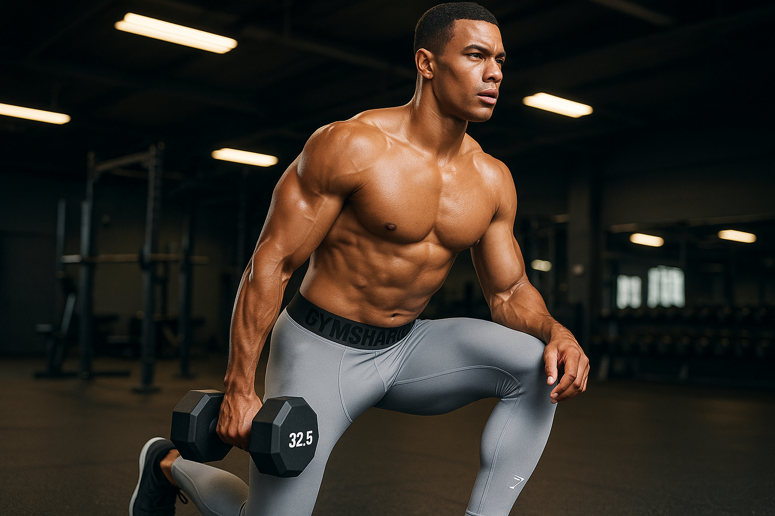 Mallas Gymshark Element - Modelo atlético entrenando