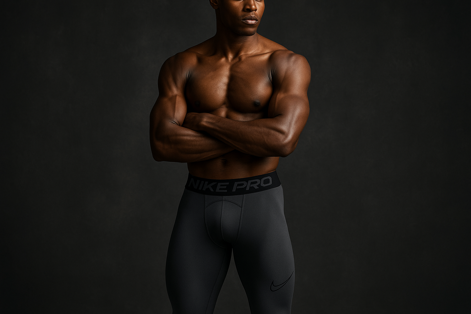 Mallas Nike Pro Dri-FIT - Modelo atlético retrato con logo silueta inferior