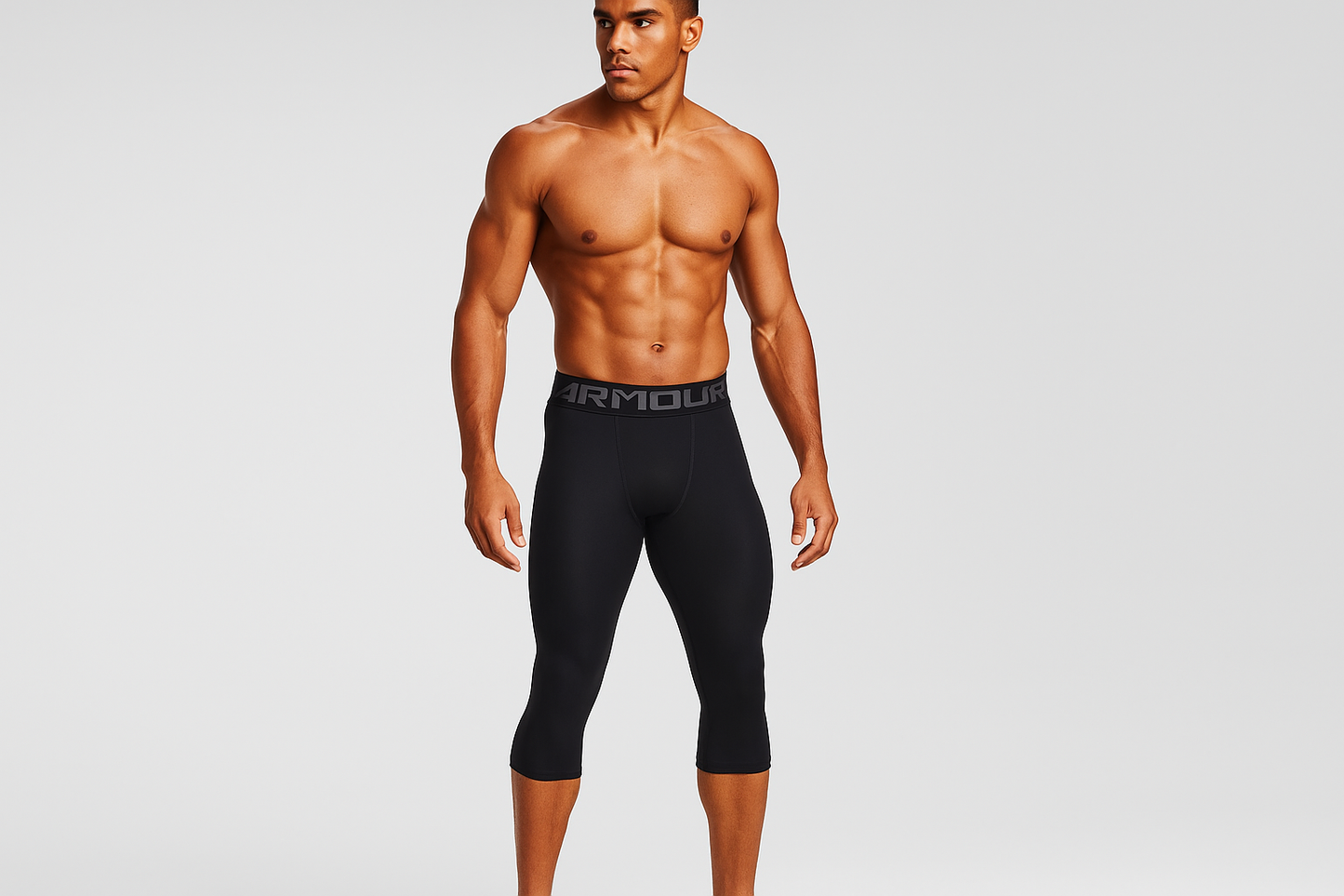 Mallas Under Armour HeatGear 3/4 - Modelo atlético pose profesional