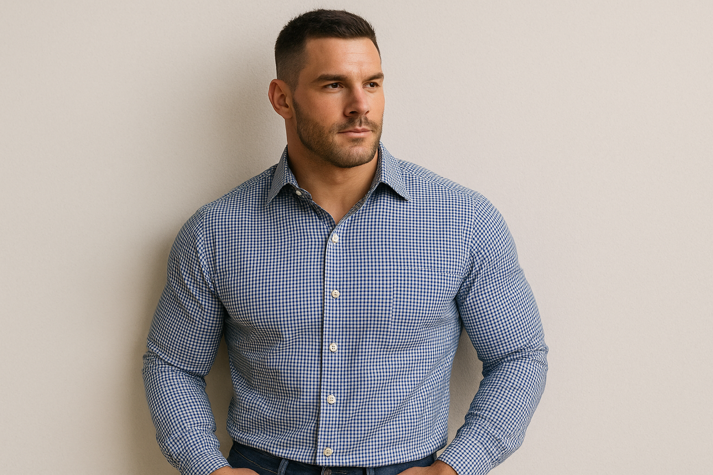 Modelo apoyado en pared