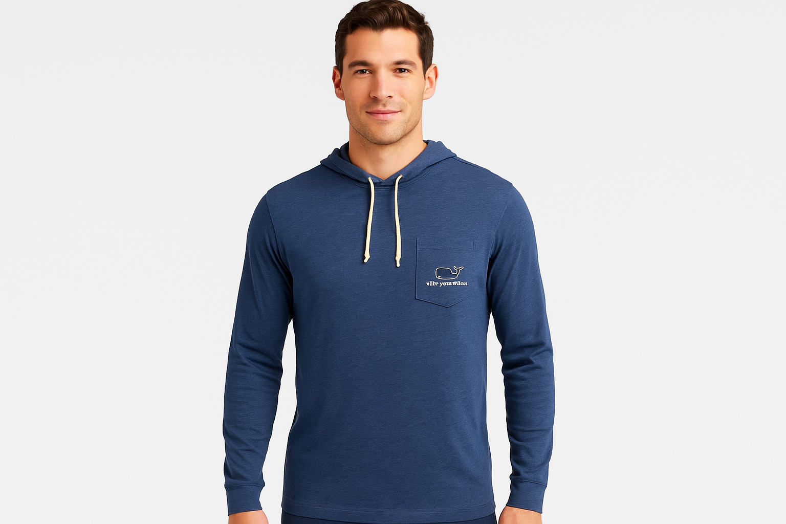 Modelo atlético con camiseta Vineyard Vines frontal