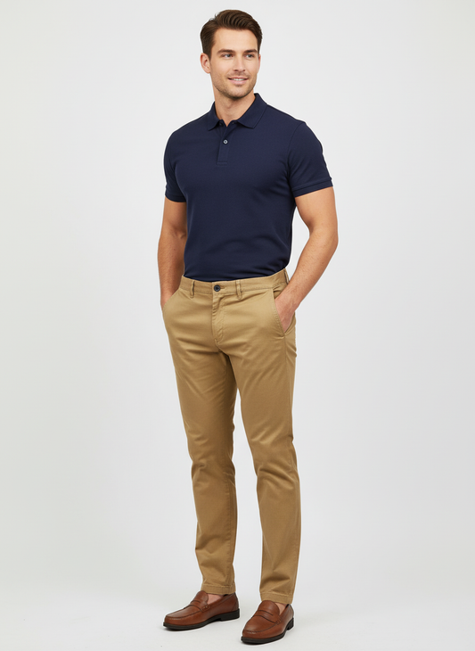 Modelo atlético con look completo