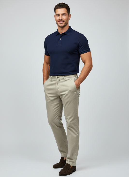 Modelo atlético con look completo