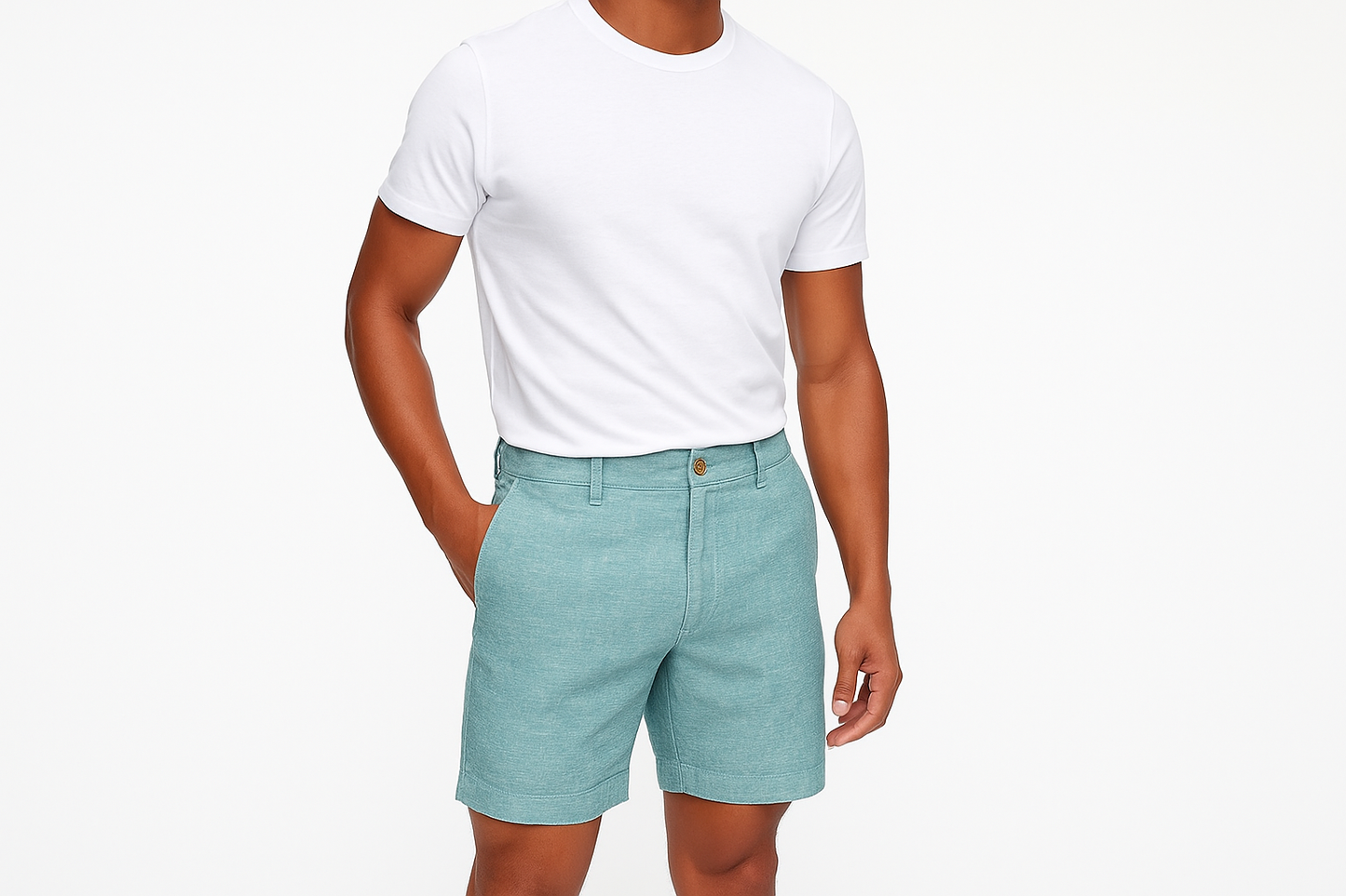 Modelo atlético con textura lino