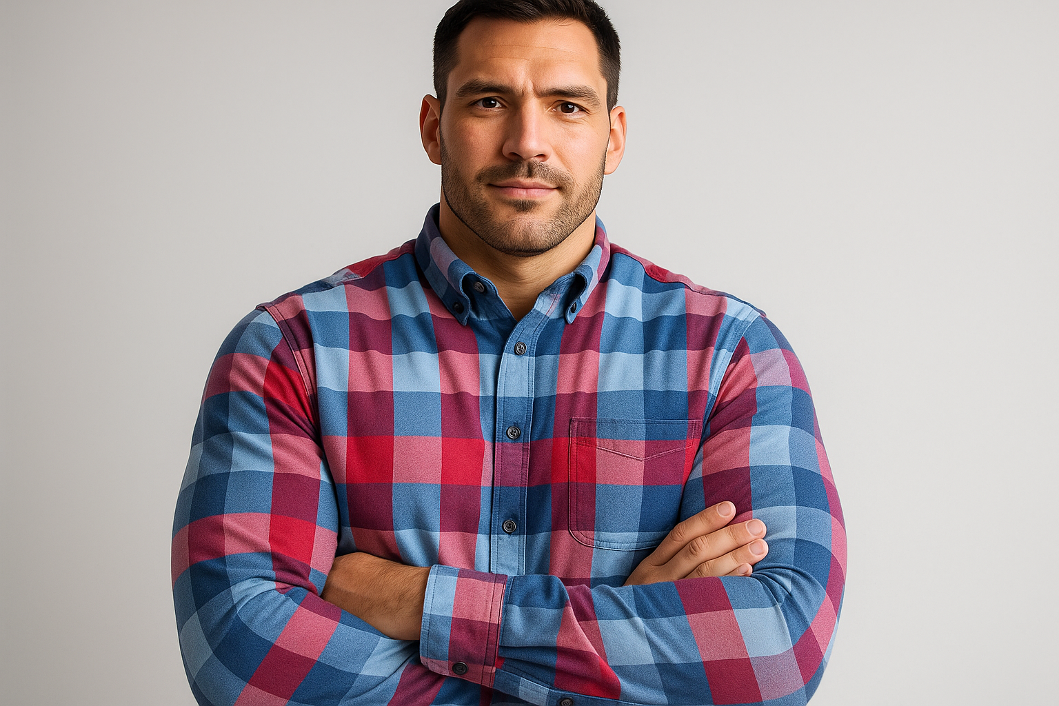 Modelo atlético en pose casual