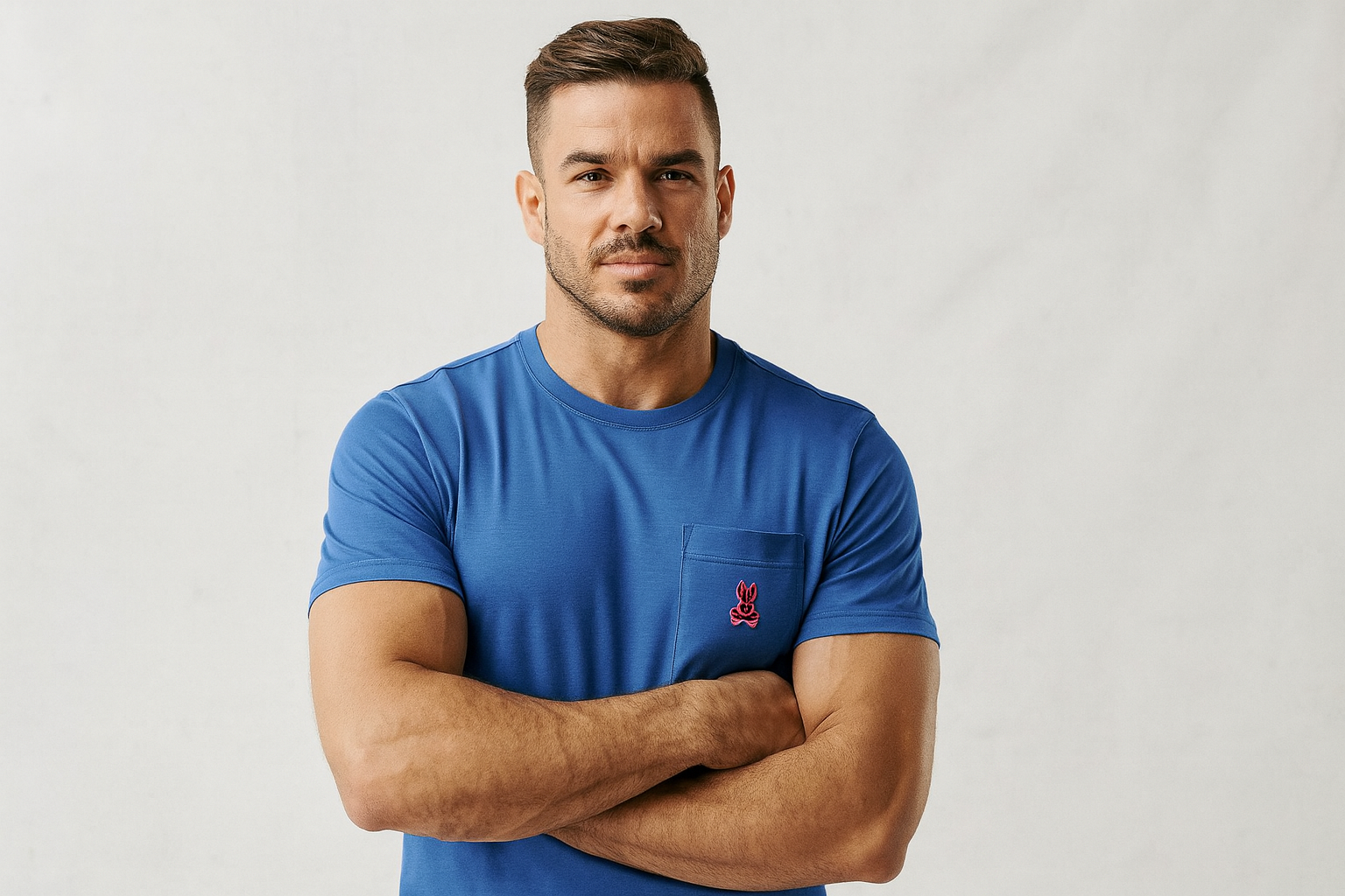 Modelo atlético - Logo exacto pose relajada